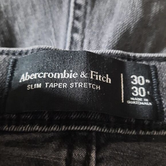 Abercrombie & Fitch Jeans Men's‎ 30/30  Gray Straight Leg Slim Stretch - Picture 5 of 6